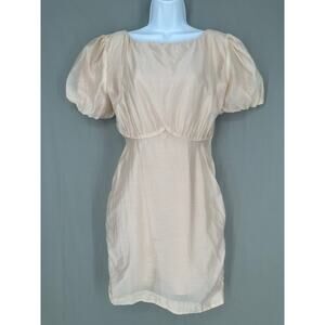 Bohme Dress Womens XS Beige Mini Party Empire Babydoll Milkmaid Minimalist